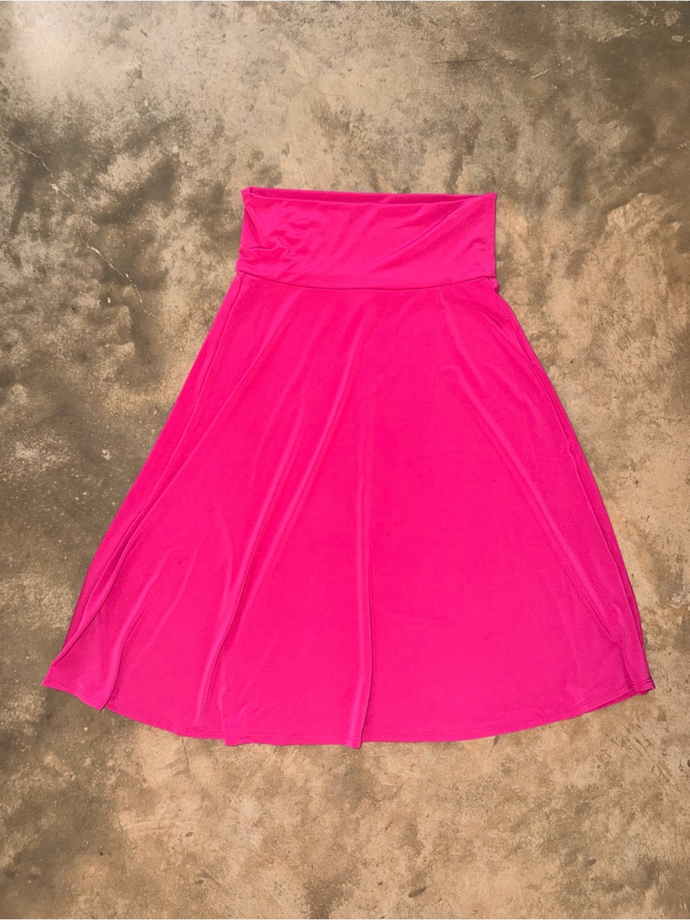 Zenana Hot Pink Skater Midi Skirt XL NWOT Stretch A-Line